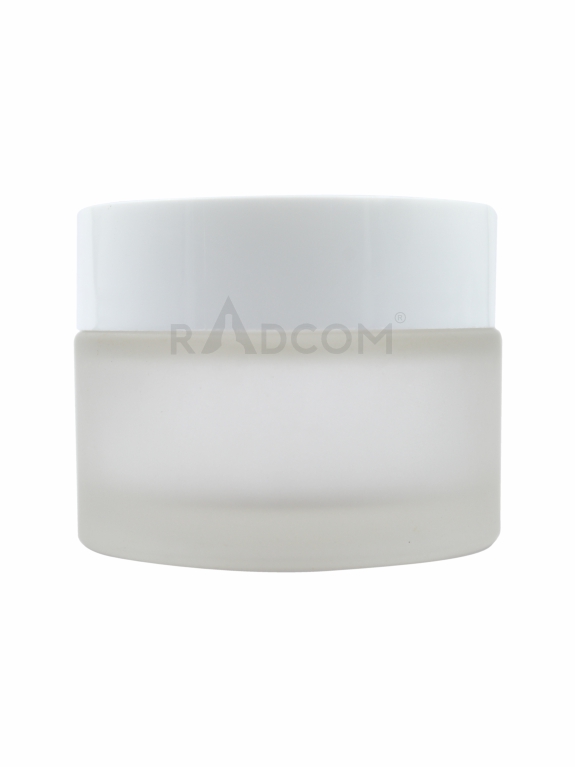 50Gm Shine Mesh Jar - Frosted-With Plastic White Cap With Inner Lid